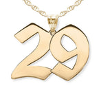 High Polished Number Charm or Pendant with Up to 3 Digits