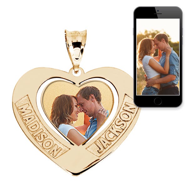 Heart Pendant with 2 Names