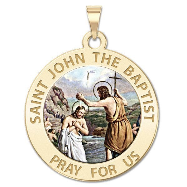 Saint John The Baptist Religious Medal "Color"