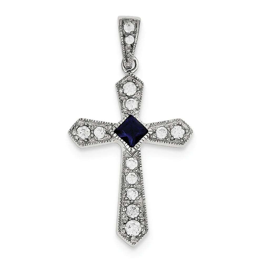 Sterling Silver Cz Passion Cross Pendant