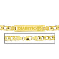 Solid 14K Yellow Gold Men's Curb Link Medical Diabetic ID Bracelet