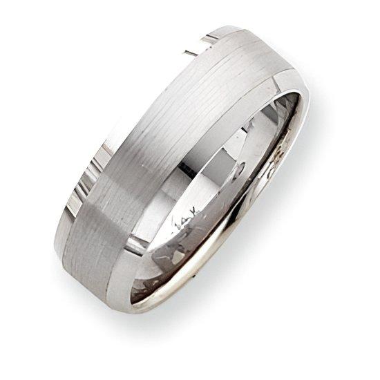 14K White Gold Satin Finish Approx. 0.28 Inch Wedding Band