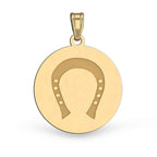 Horseshoe High Polished Round Horse Jewelry Pendant