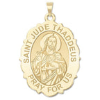 Saint Jude Scalloped Religious Medal