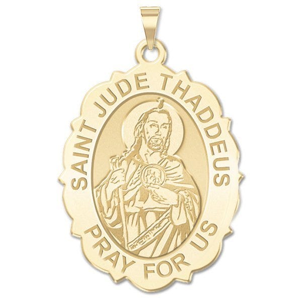 Saint Jude Scalloped Religious Medal