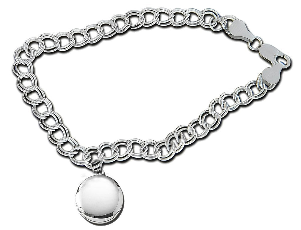 Sterling Silver Round Locket Bracelet