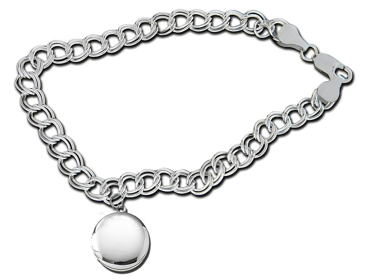 Sterling Silver Round Locket Bracelet