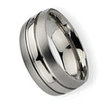 Titanium Grooved Approx. 0.31 Inch Brushed and Polished Wedding Band