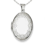 Floral Oval Photo Locket