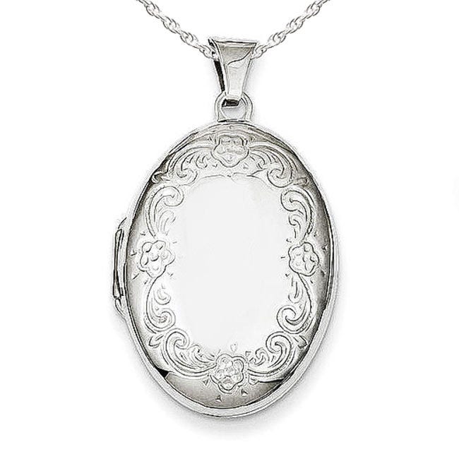 Floral Oval Photo Locket