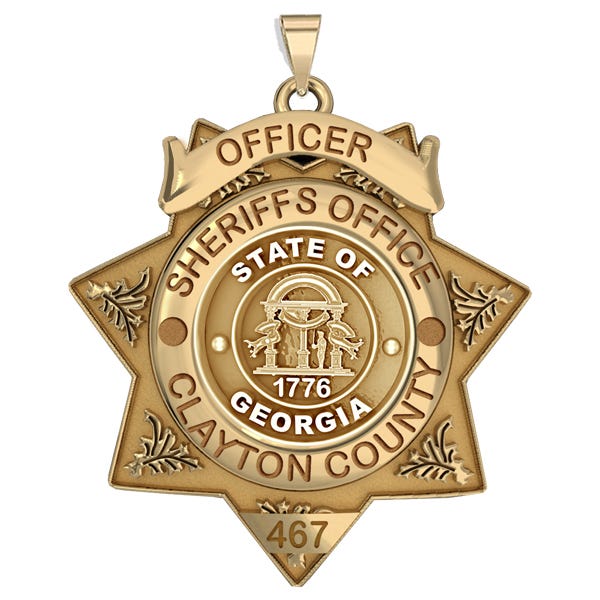 Personalized 7-Point Star Georgia Sheriff Badge with Your Dept., Rank and Number