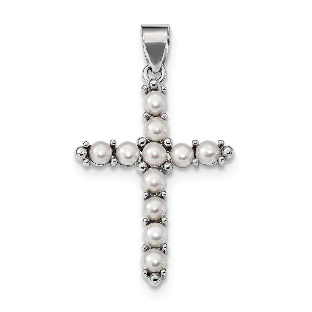 Cultured Pearl Cross Pendant
