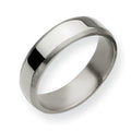 Titanium Beveled Edge Approx. 0.24 Inch Brushed and Polished Wedding Band