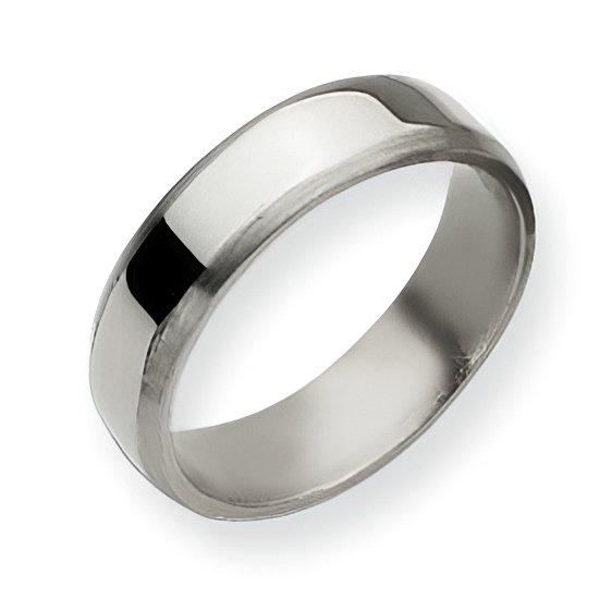 Titanium Beveled Edge Approx. 0.24 Inch Brushed and Polished Wedding Band