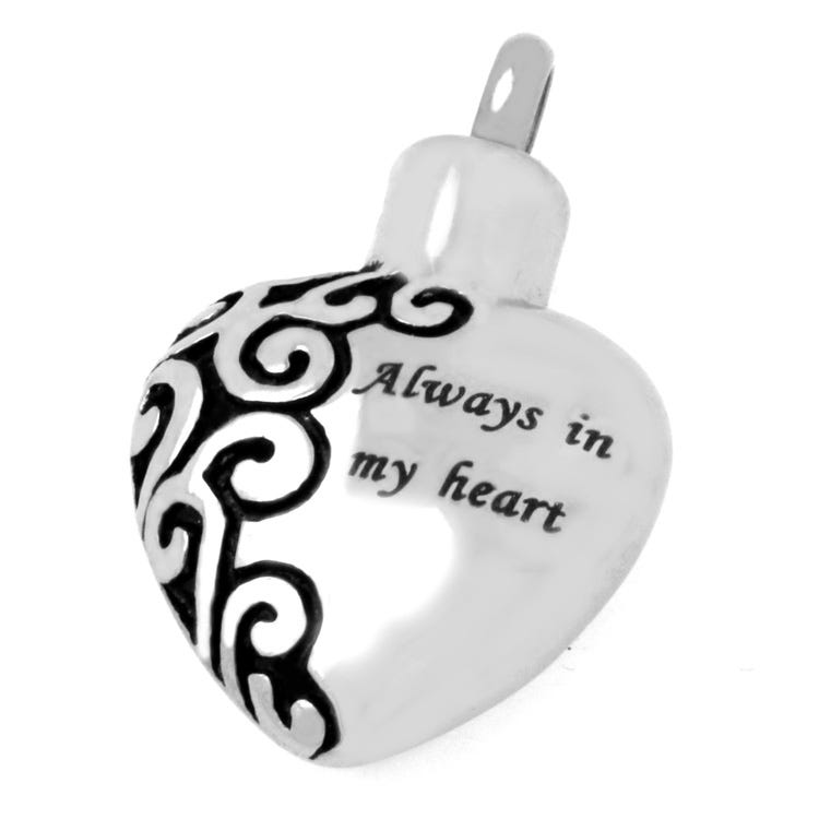 Stainless Steel Always in My Heart Cremation & Ash Holder