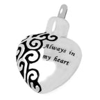 Stainless Steel Always in My Heart Cremation & Ash Holder