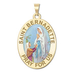 Saint Bernadette Oval Color Religious Medal