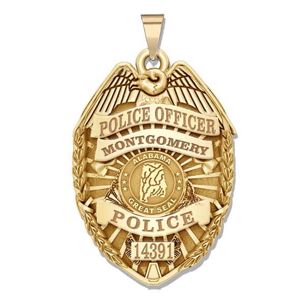 Personalized Alabama Police Badge with Your Rank, Number & Department