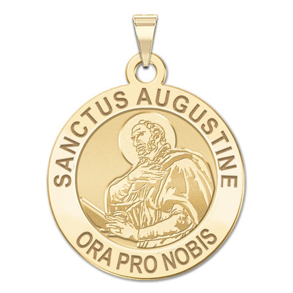 Sanctus Augustine Round Religious Medal