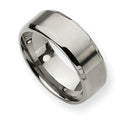Titanium Beveled Edge Approx. 0.31 Inch Brushed and Polished Wedding Band