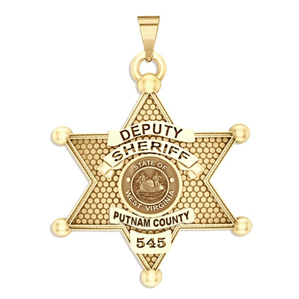 Personalized West Virginia 6-Point Sheriff Badge with Rank, Dept. and Number
