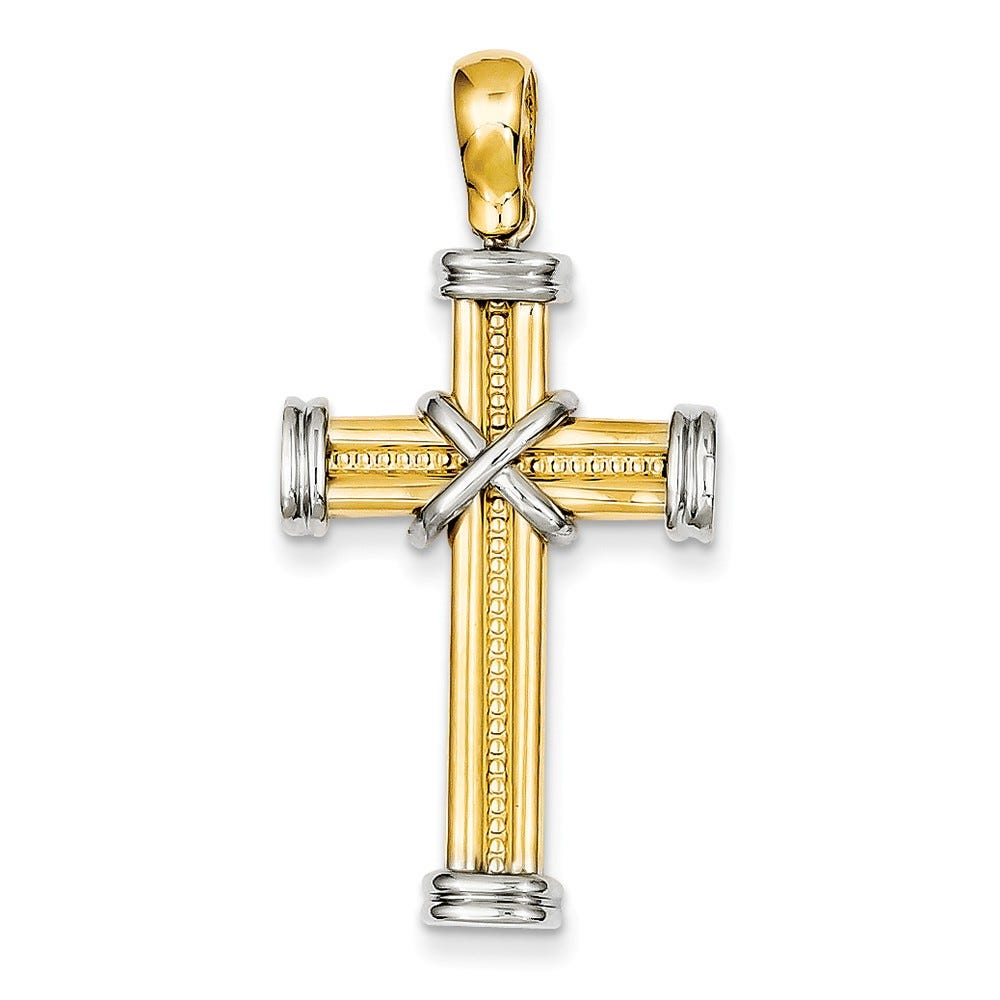 Two-Tone Fancy Cross Pendant
