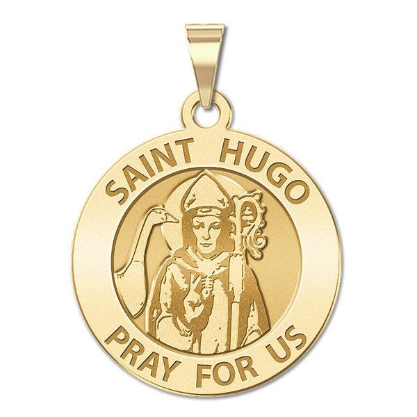 Saint Hugo Round Religious Medal