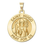 Saint Hugo Round Religious Medal