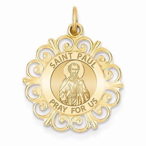 Saint Paul Round Filigree Religious Medal