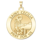 Saint Cecilia Round Religious Medal (Grand Piano)