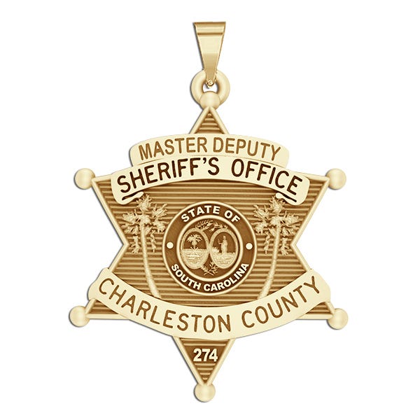 Personalized Charleston South Carolina Sheriff Badge with Rank and Number