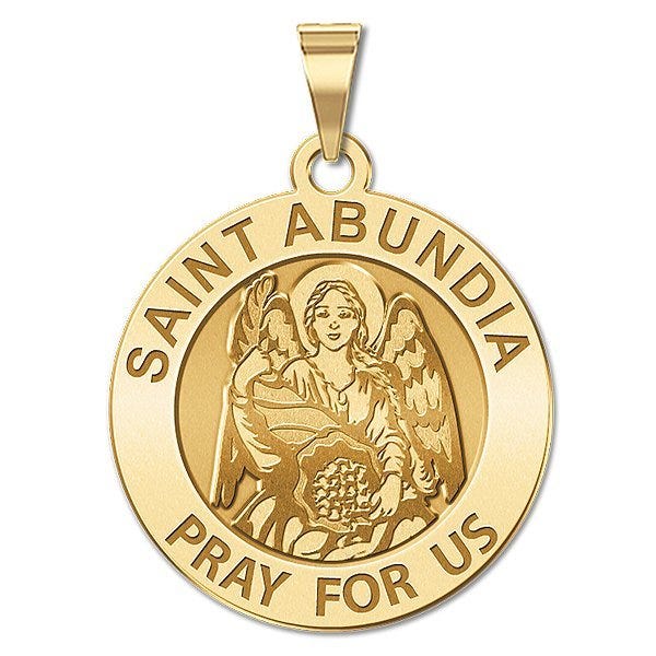 Saint Abundia Round Religious Medal