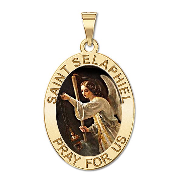 Saint Selaphiel - Oval Religious Medal