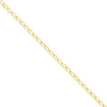 14K Polished Fancy Link Anklet