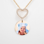 Diamond Encrusted Photo Pendant