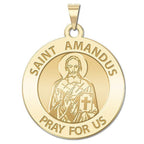 Saint Amandus Round Religious Medal