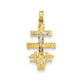 Two-Tone Cara Vaca Crucifix Pendant