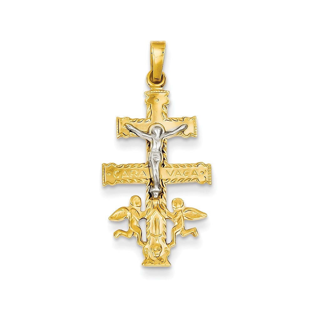 Two-Tone Cara Vaca Crucifix Pendant