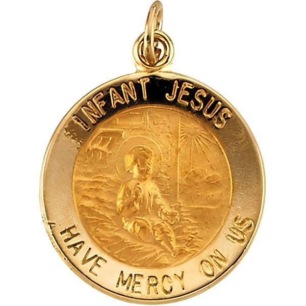 14K Gold Infant Jesus Medal