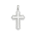 14K White Gold Polished Budded Cross Pendant