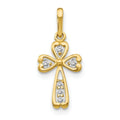14K CZ Children\'s Cross Pendant