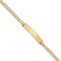 Custom Engraved 14K Gold Women's Figaro Link ID Bracelet