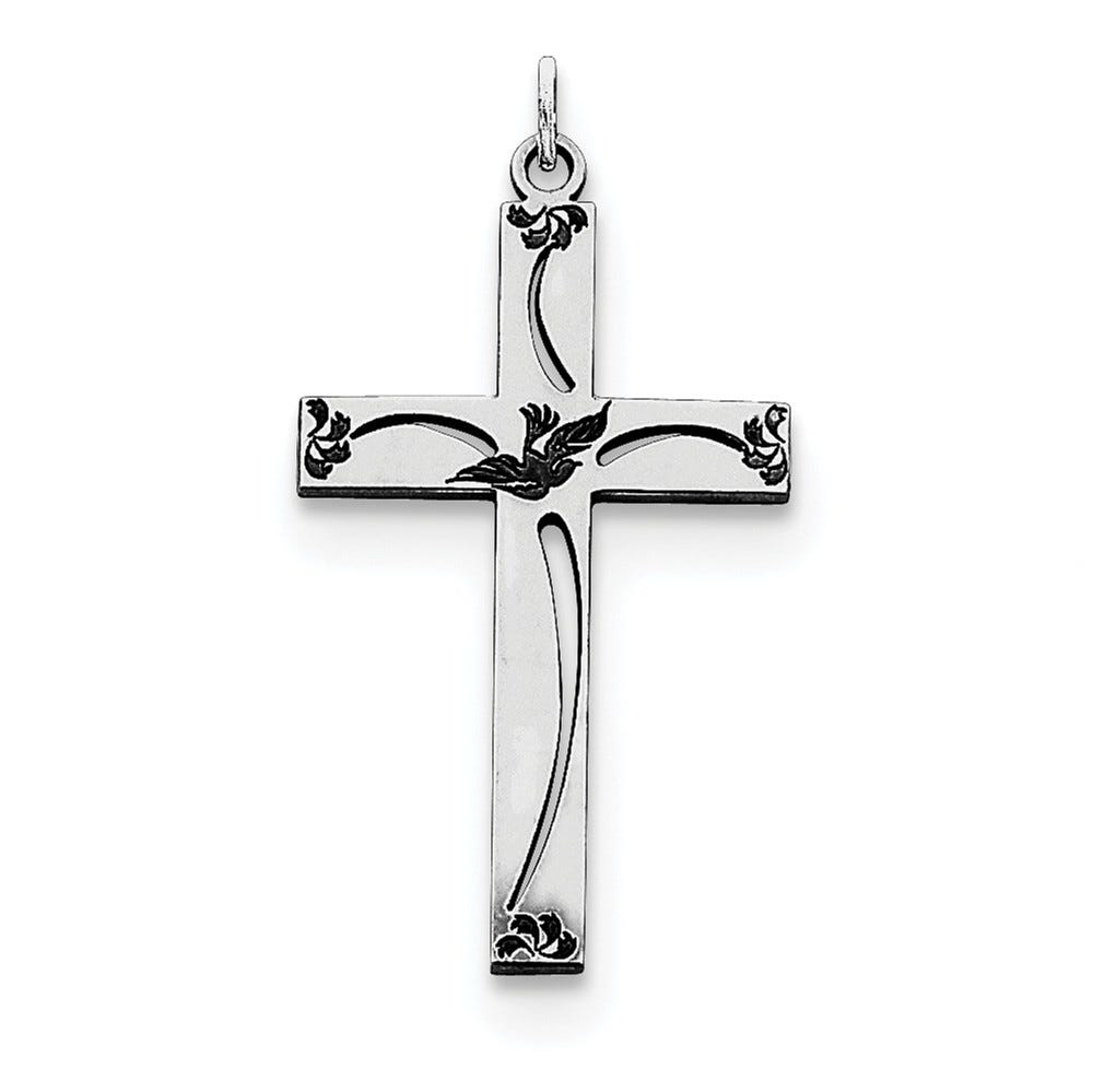 Sterling Silver Laser Designed Cross Pendant