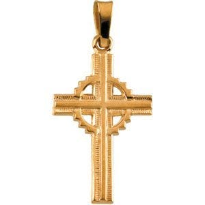 14K Yellow Gold Classic Cross Pendant