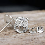 Personalized Police Badge Earrings with Your Number & Department