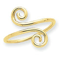 14K Yellow Gold Swirl Toe Ring