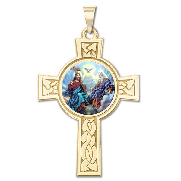 Holy Trinity Cross Religious Medal "Color