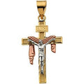 Tricolor Crucifix With Shroud Pendant