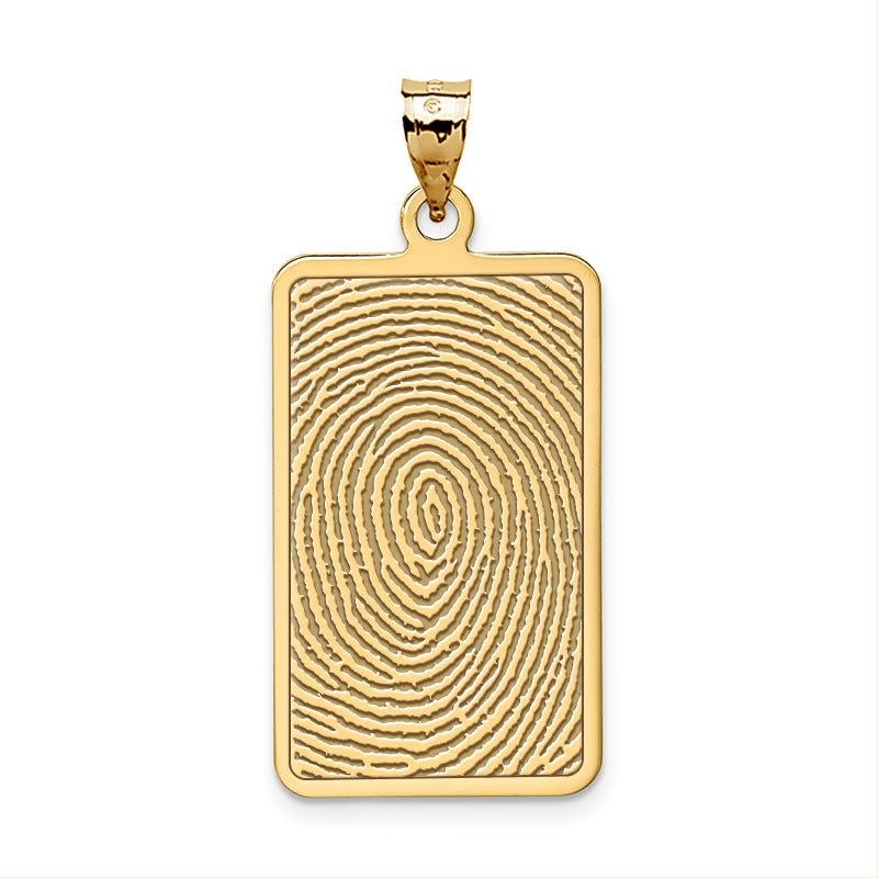 Custom Fingerprint Rectangle Charm or Pendant