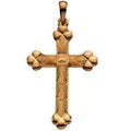 14K Yellow Gold Heart-End Cross Pendant